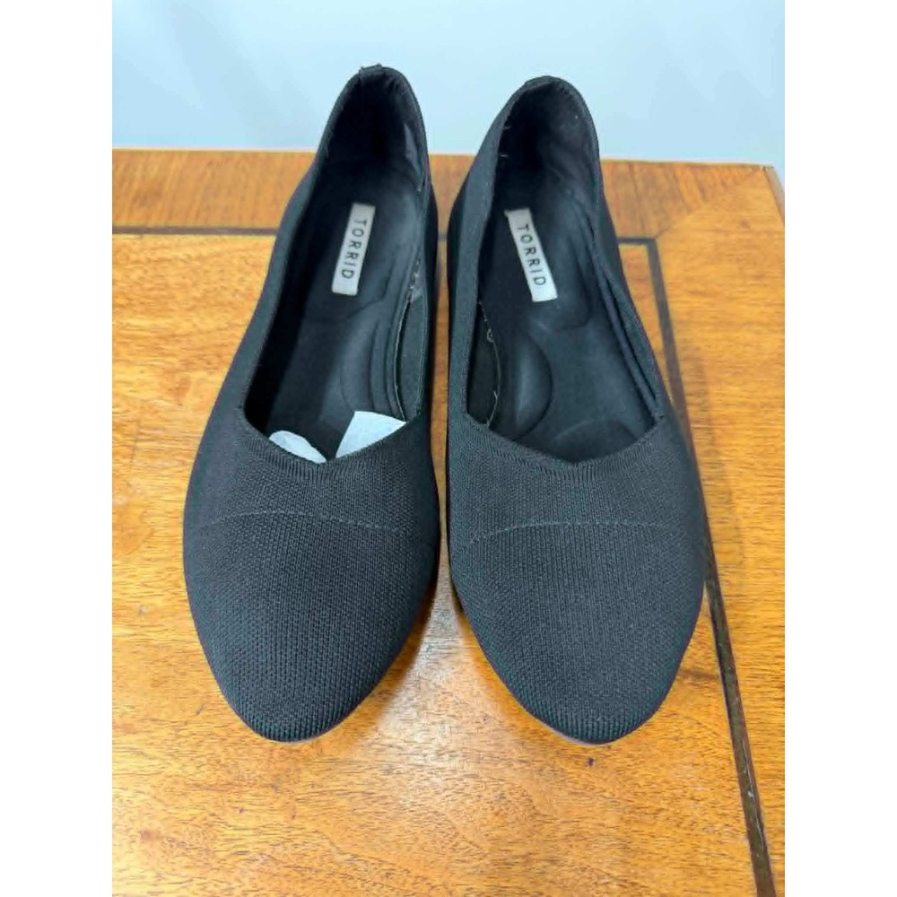 Torrid Womens Black Knit Pointed Toe Ballet Flats Shoes 11.5 WW 16303733 - Picture 2 of 10